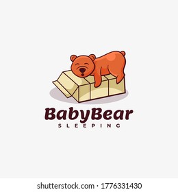 Logo Vector Ilustración Bebé Con Estilo De Mascota Simple.