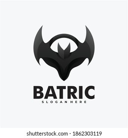 Vector Logo Illustration Bat Gradient Colorful Style.