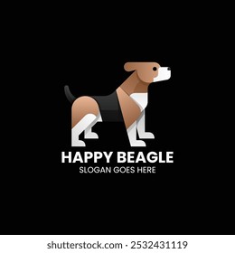 Estilo colorido do gradiente do beagle da ilustração do logotipo do vetor