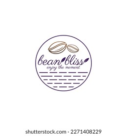 Logo Vector Ilustración Estilo Bean Bliss Line Art.
