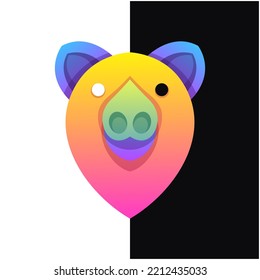 Vector logo illustration bear colorful style