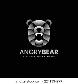 Vector Logo Illustration Bear Gradient Colorful Style