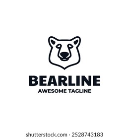 Vector Logo Illustration Bearline Line Art Style