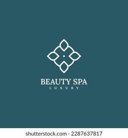 Vector Logo Illustration Beauty Spa Line Art Style.