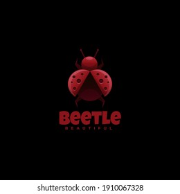 Vector Logo Illustration Beetle Gradient Colorful Style.