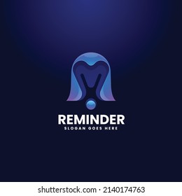 Vector Logo Illustration Bell Gradient Colorful Style.