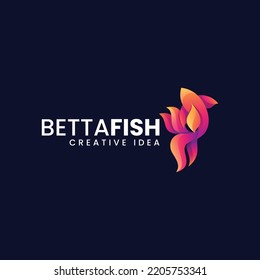 Vektorlogo-Illustration Betta Fisch Farbenfrohe Stilrichtung