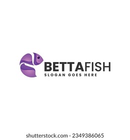 Vector Logo Illustration Betta Fish Gradient Colorful Style