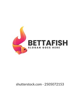 Vector Logo Illustration Betta Fish Gradient Colorful Style