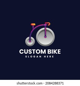 Vector Logo Illustration Bike Gradient Colorful Style.