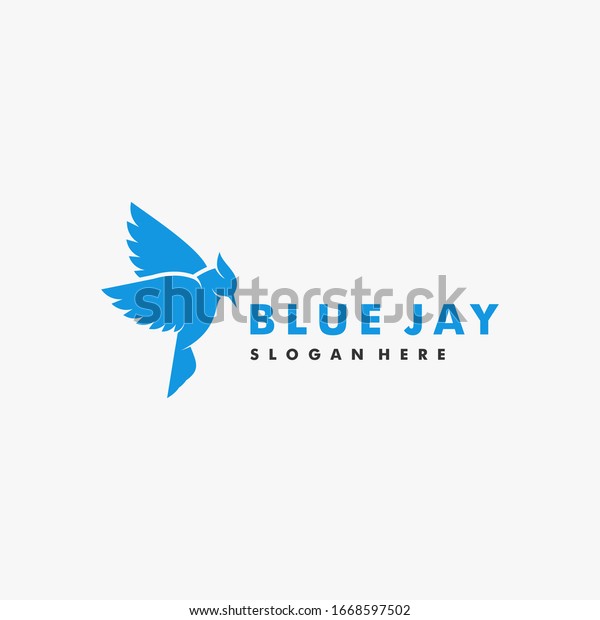 Vector\
Logo Illustration Bird Blue Jay Silhouette\
Style.