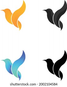 Vector logo illustration of bird. Colorful gradient style