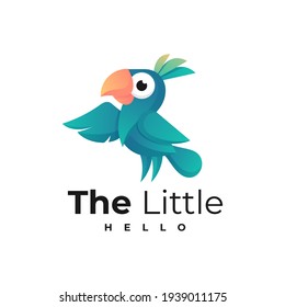 Vector Logo Illustration Bird Gradient Colorful Style.