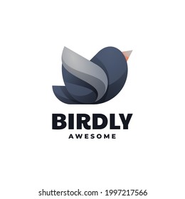 Vector Logo Illustration Bird Gradient Colorful Style.