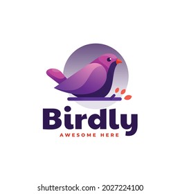 Vector Logo Illustration Bird Gradient Colorful Style.