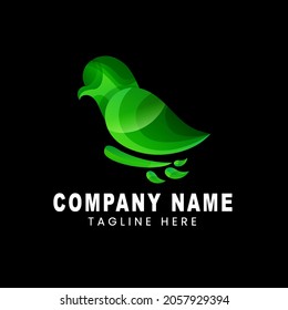 Vector logo illustration bird gradient colorful style 