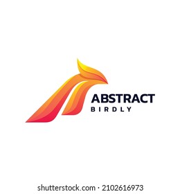 Vector Logo Illustration Bird Gradient Colorful Style.