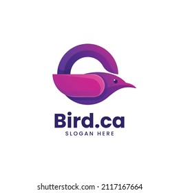 Vector Logo Illustration Bird Gradient Colorful Style.