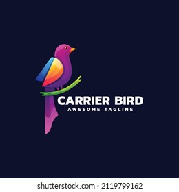 Vektorlogo Illustration Bird Farbverlauf-Stil.