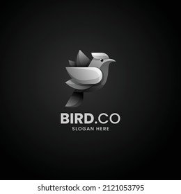 Vector Logo Illustration Bird Gradient Colorful Style.