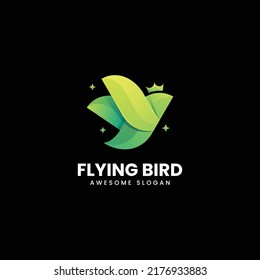 Vector Logo Illustration Bird Gradient Colorful Style.
