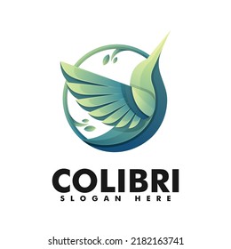 Vector Logo Illustration Bird Gradient Colorful Style.