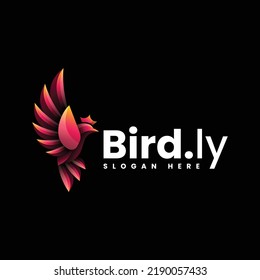 Vector Logo Illustration Bird Gradient Colorful Style.