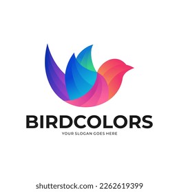 Vector logo illustration bird gradient colorful style