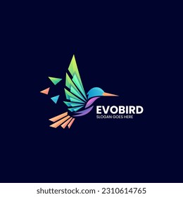 Vector Logo Illustration Bird Gradient Colorful Style