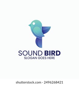 Vector Logo Illustration Bird Gradient Colorful Style