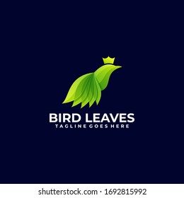 Ave Ilustración Con Logotipo Vector Deja Un Estilo De Color Degradado.