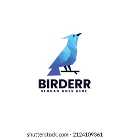 Vector Logo Illustration Bird Low Poly Style.