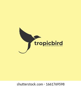 Vector Logo Illustration Bird Silhouette Style.