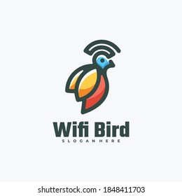 Logo Vector Ilustración Ave Estilo Simple Mascota.