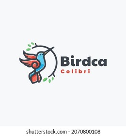 Vektorlogo Illustration Bird Simple Mascot Style.