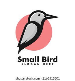 Vector Logo Illustration Bird Simple Mascot Style.