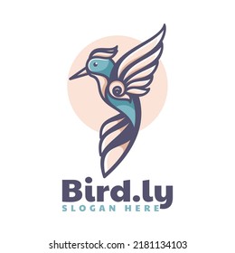 Logo Vector Ilustración Ave Estilo Simple Mascota.
