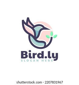 Logotipo vectorial Ilustración Ave Estilo Mascota Simple