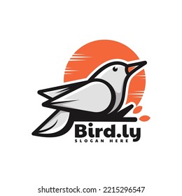 Vektorlogo Illustration Bird Simple Mascot Style.
