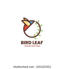 Vector Logo Illustration Bird Simple Mascot Style