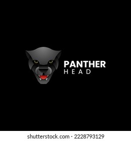 Vector Logo Illustration Black Panther Gradient Colorful Style
