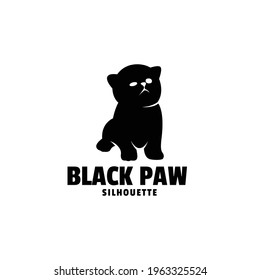 Vektorlogo Illustration Black Paw Silhouette Stil.