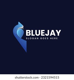 Vector Logo Illustration Bluejay Gradient Colorful Style