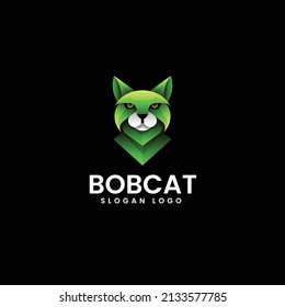 Vector Logo Illustration Bobcat Gradient Colorful Style.