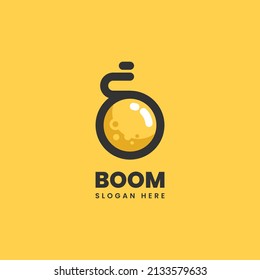 Vektorlogo Illustration Bomb Simple Mascot Style.
