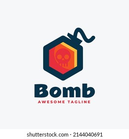 Vektorlogo Illustration Bomb Simple Mascot Style.