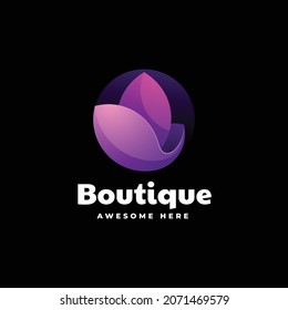 Vector Logo Illustration Boutique Gradient Colorful Style.