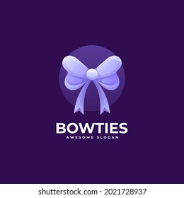 Vector Logo Illustration Bowtie Gradient Colorful Style.