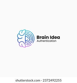 Logotipo vectorial Ilustración Idea cerebral Gradiente Estilo colorido