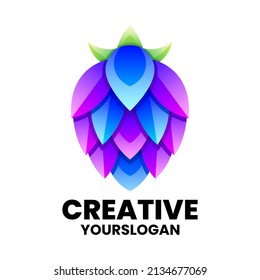Vector logo illustration brewing company gradient colorful